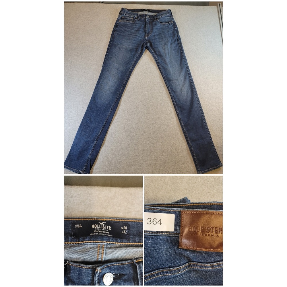 Hollister California Stacked Skinny Jeans Medium Wash Advanced Stretch W30 L32